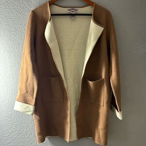 Oliver by Escio Open Long Brown Cardigan Coat